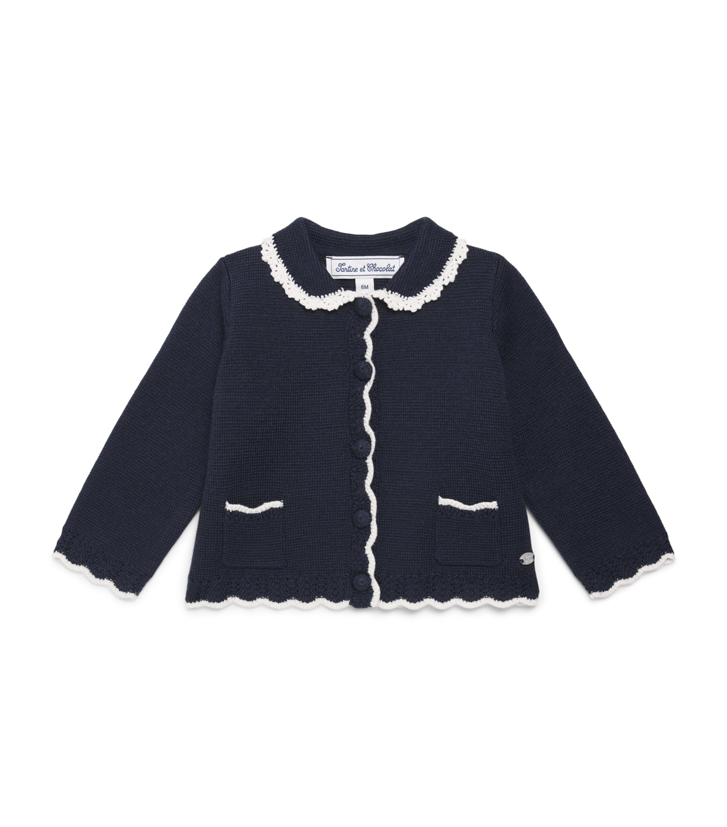 Tartine et Chocolat Wool-Blend Scalloped Cardigan (3-36 Months) Image 1