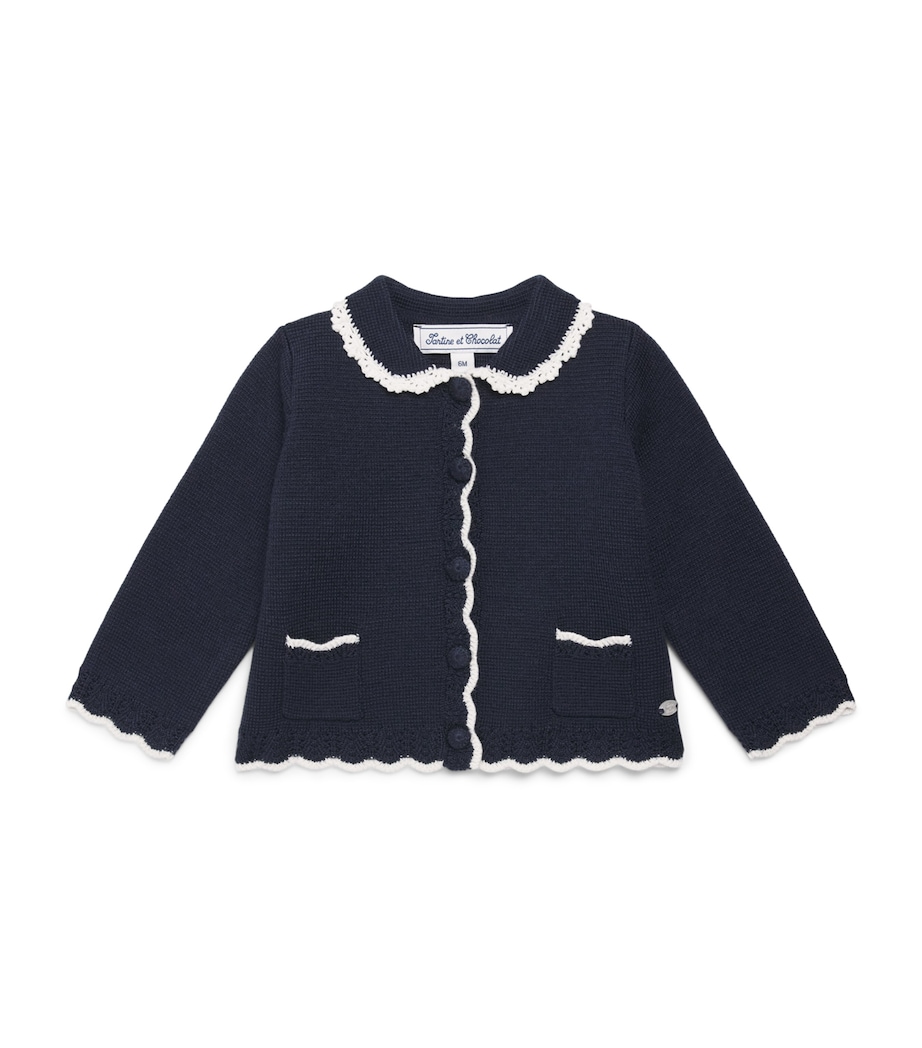 Tartine et Chocolat Wool-Blend Scalloped Cardigan (3-36 Months) Image 1