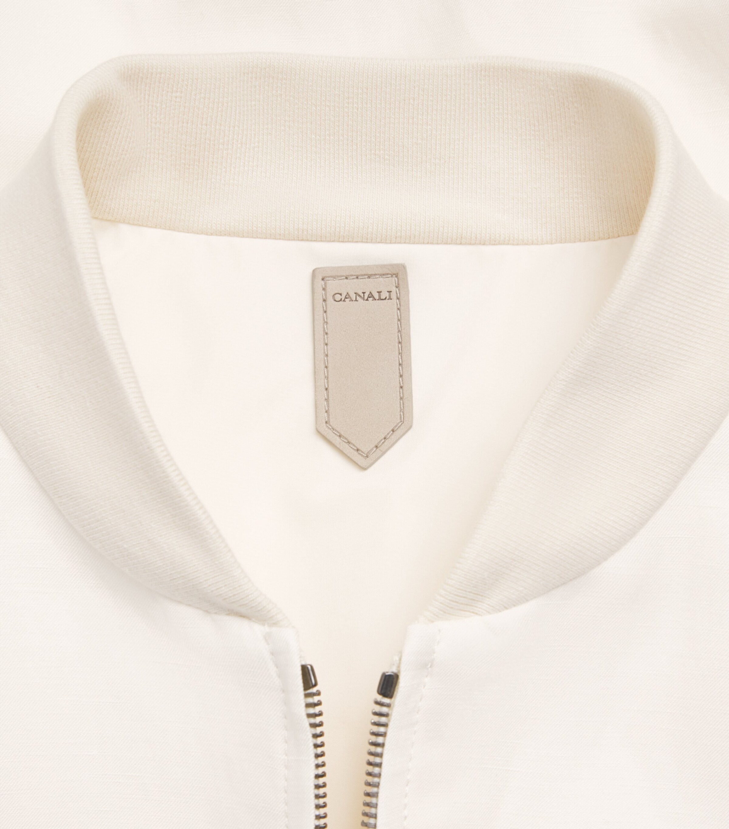 Canali Mens Linen-Silk Bomber Jacket Image 6