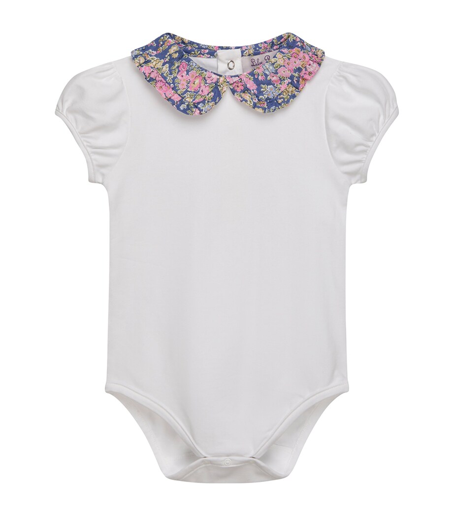 Trotters Stretch-Cotton Liberty Print Collar Bodysuit (6-24 Months) White Image 1