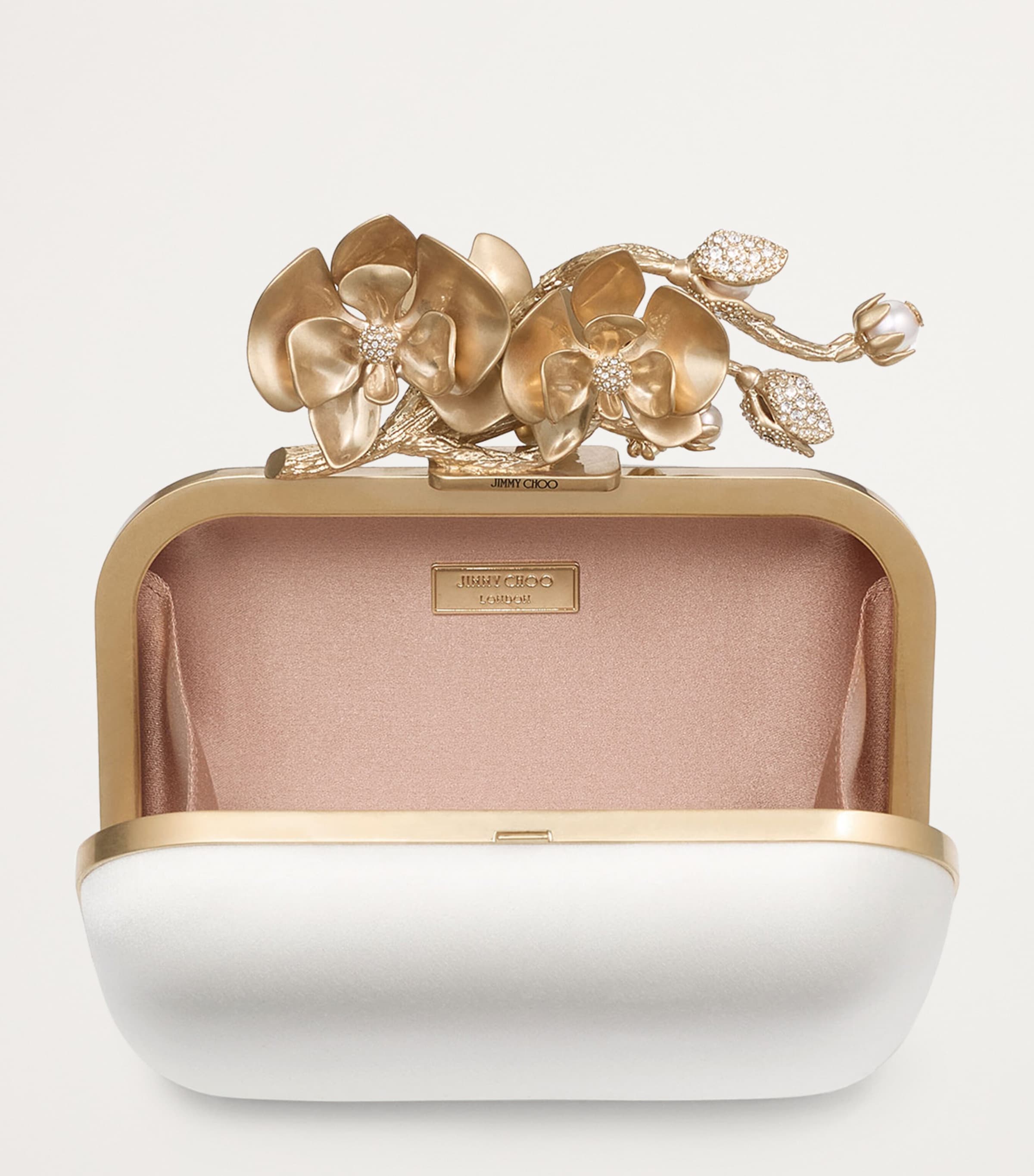 Jimmy Choo Cloud Satin Clutch Bag | Harrods US