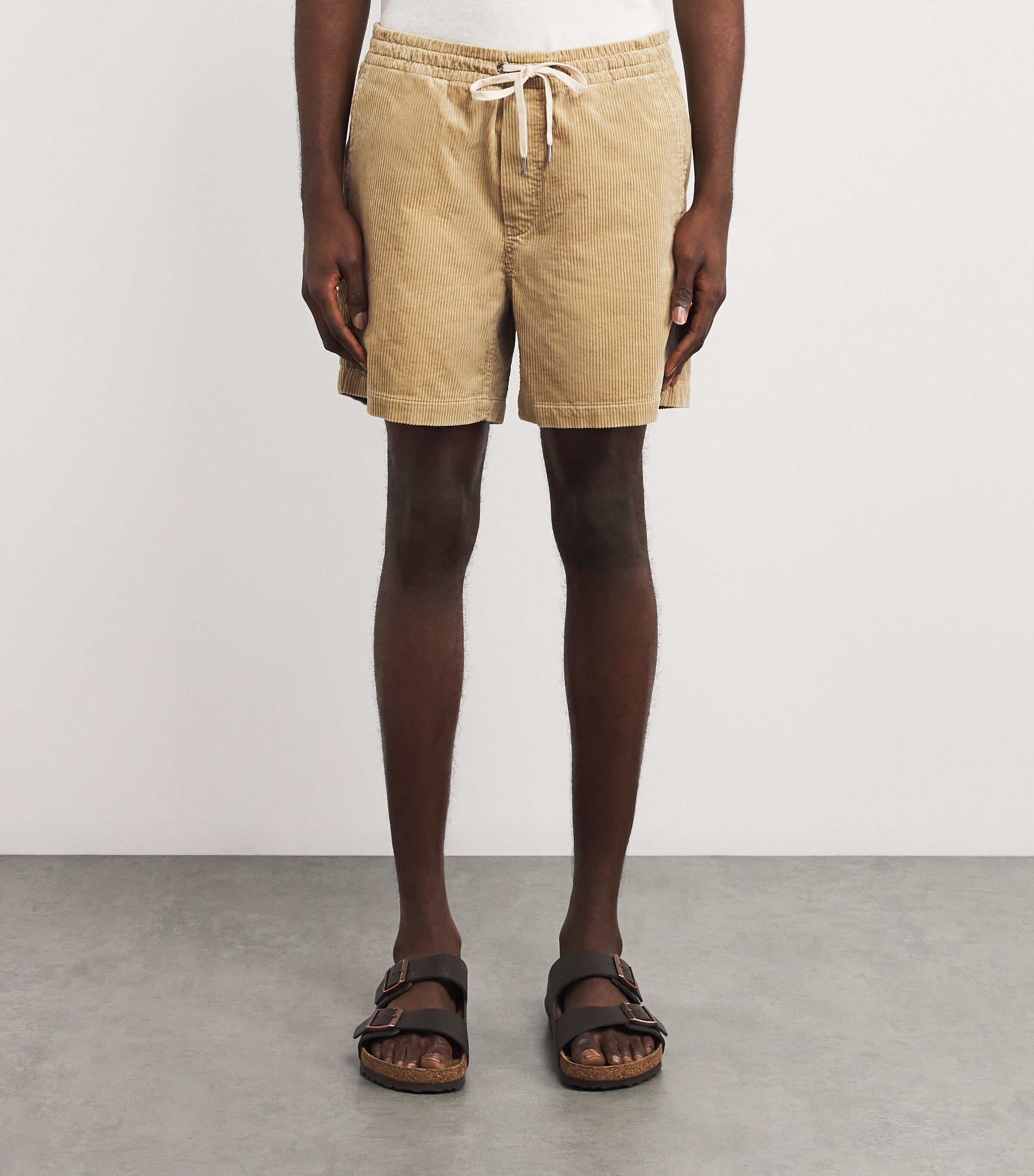 Polo Ralph Lauren Mens Cotton Corduroy Polo Prepster Shorts Beige Image 3