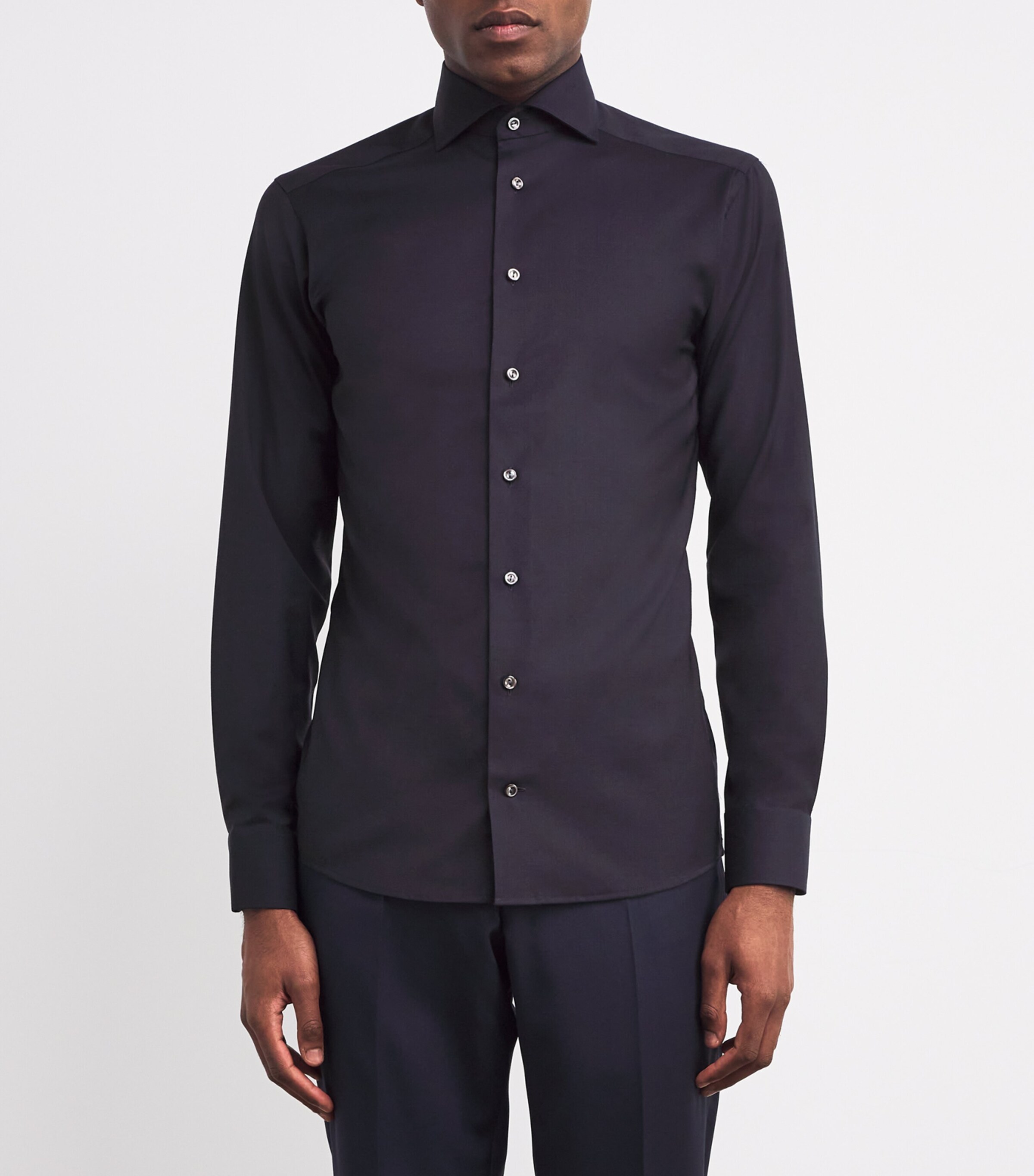 Virgin Wool-Cashmere Shirt 28 NAVY BLUE Image 3