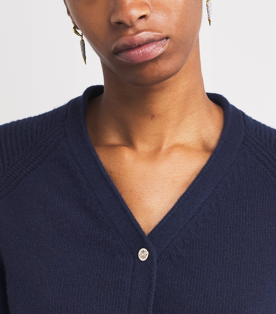 Wool Shirt-Style Cardigan NAVY Image 6