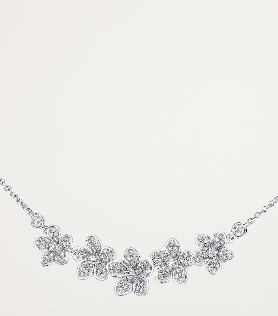White Gold and Diamond Wild Flower Necklace WHITE GOLD Image 3