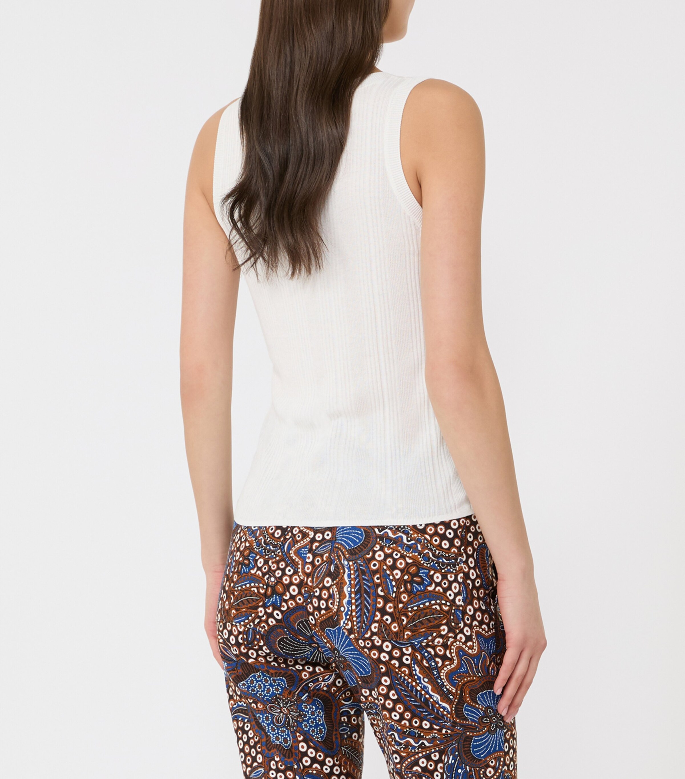 Weekend Max Mara Womens Rib-Knit Tank Top White Image 3