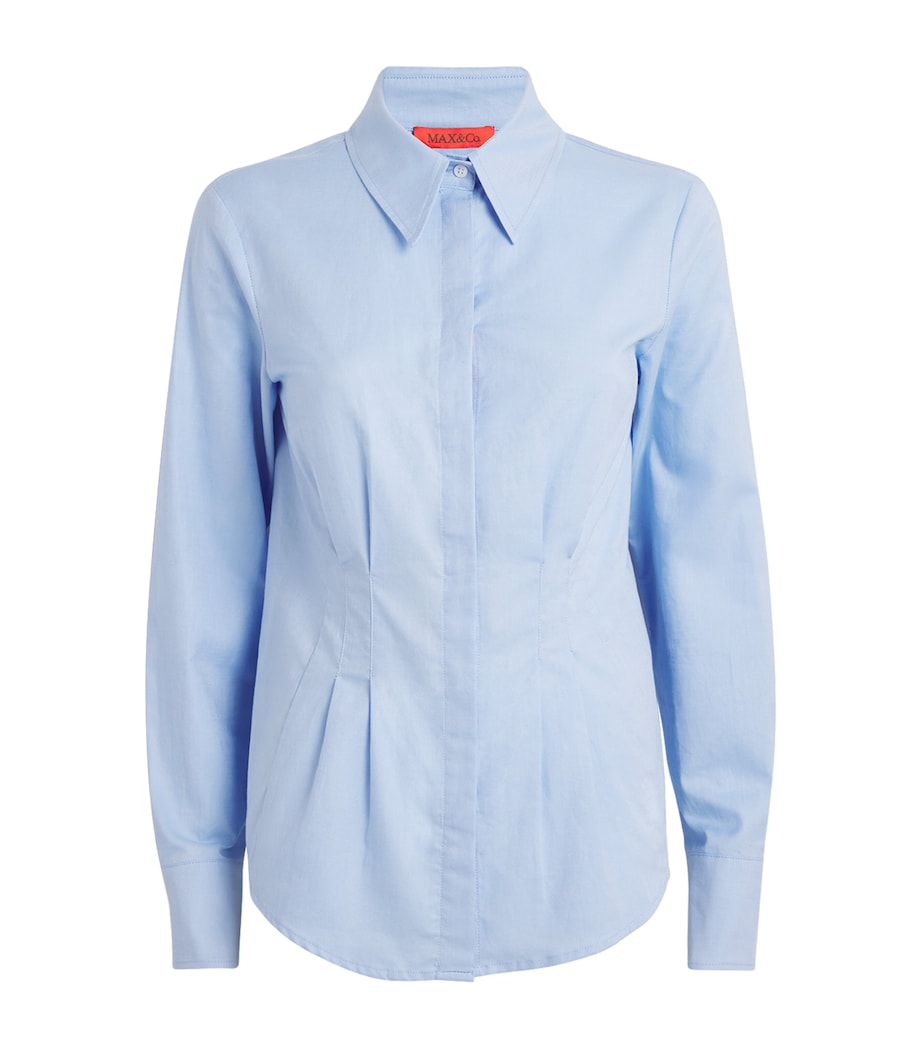 Cotton Pleated Shirt LIGHT BLUE Image 1