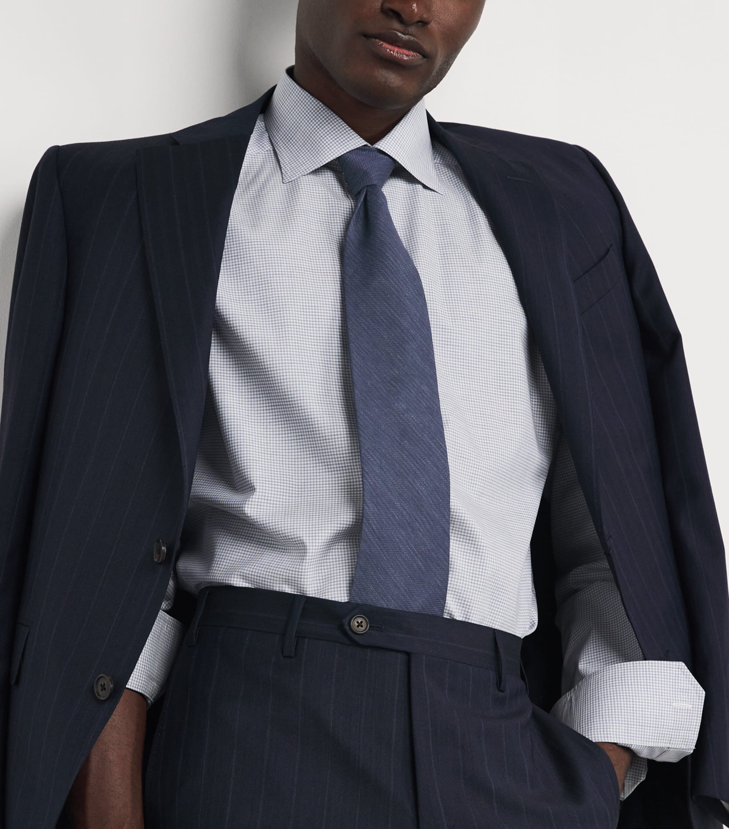 Eton Silk-linen-cotton Tie In Blue
