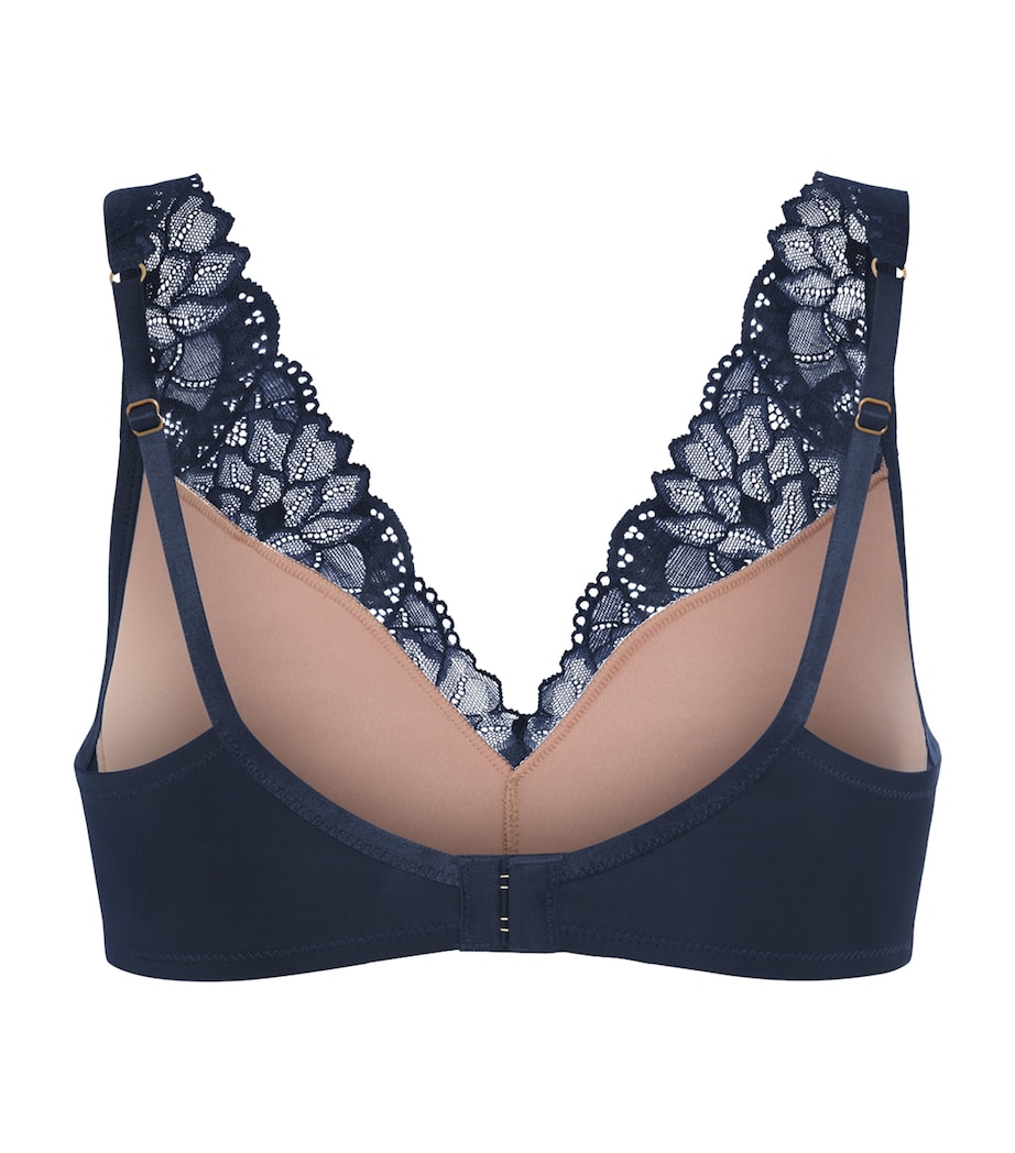 Hanro Womens Stretch-Lace Lightly Padded Bra Deep Navy Image 3