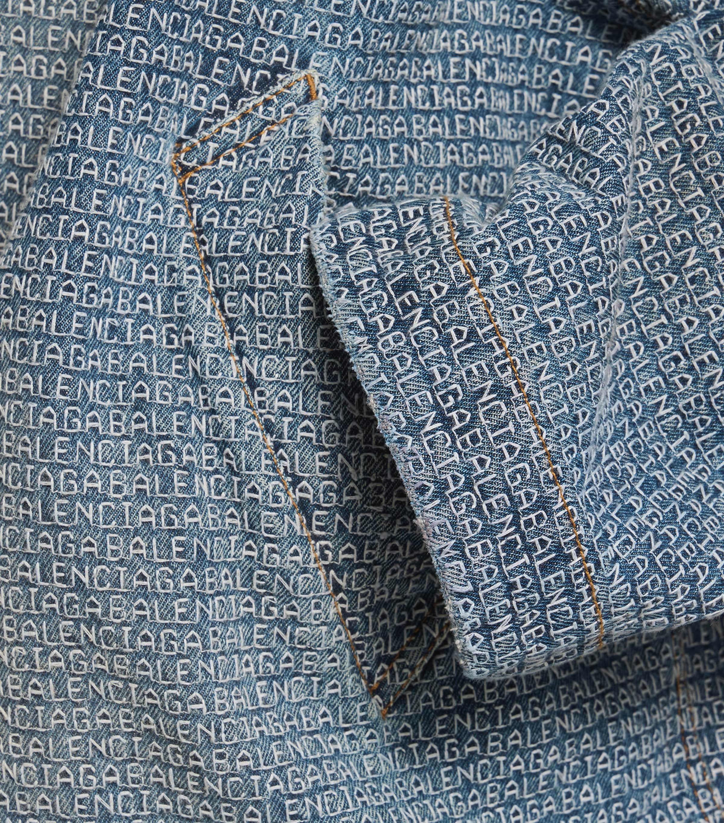 Balenciaga Mens Logo Embroidered Denim Jacket Image 6