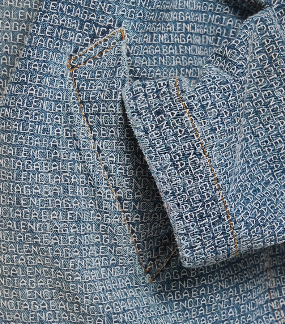 Balenciaga Mens Logo Embroidered Denim Jacket Image 6