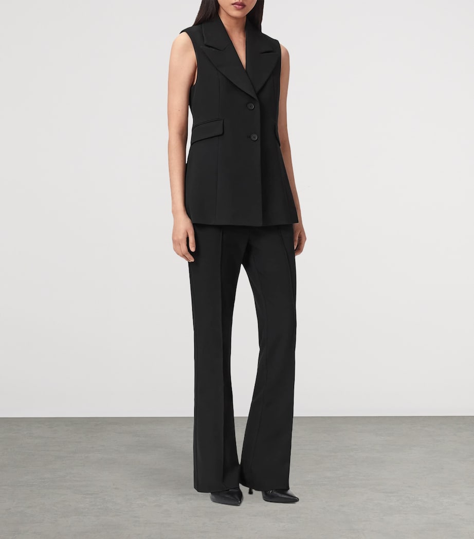 AllSaints Womens Astra Flared Trousers Black Image 2