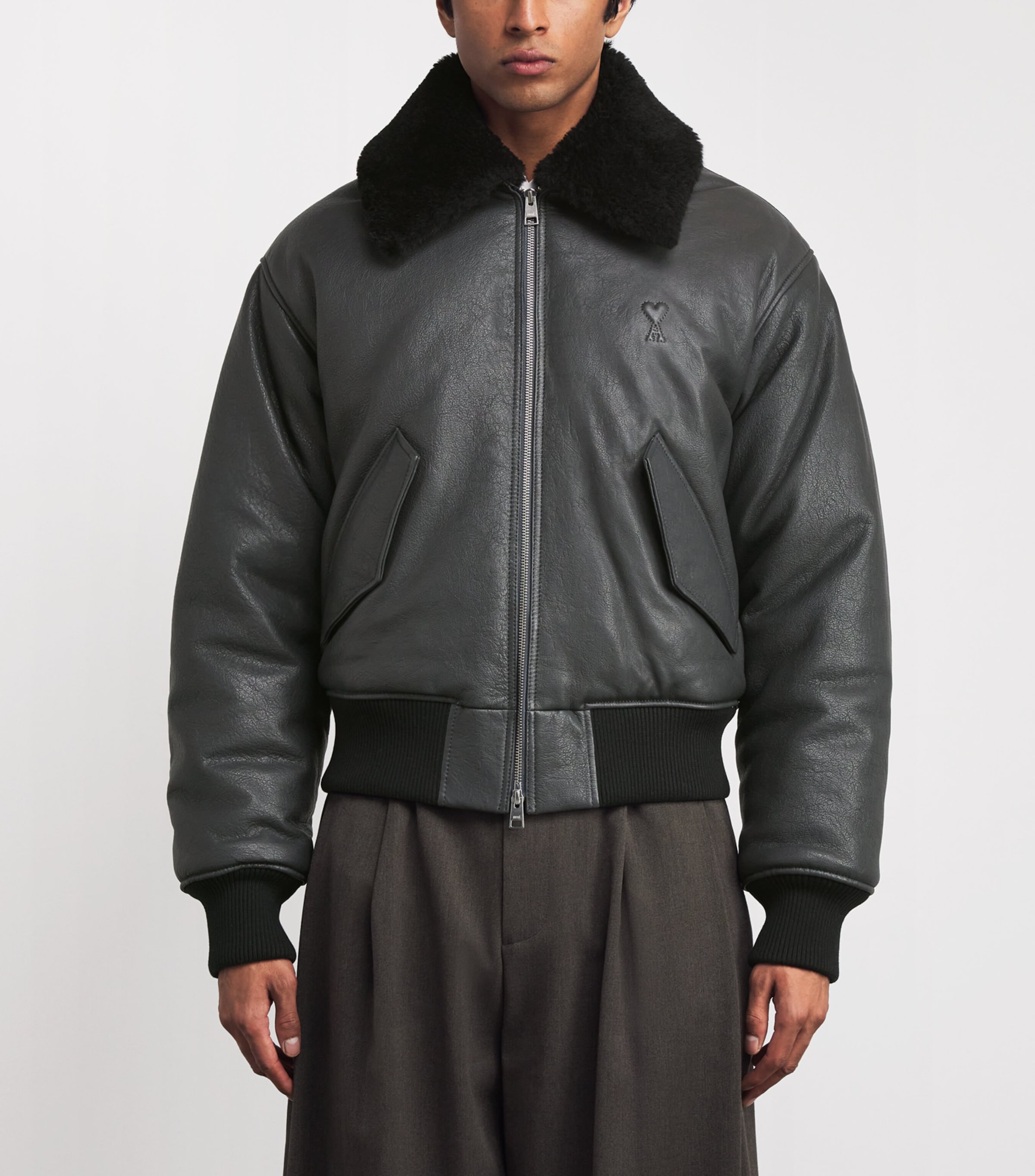 Lambskin Bomber Jacket 020 - ANTHRACITE Image 3