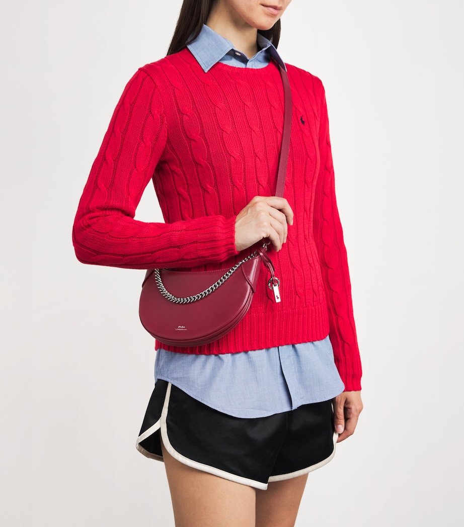 Small Leather ID Shoulder Bag POMEGRANATE Image 2