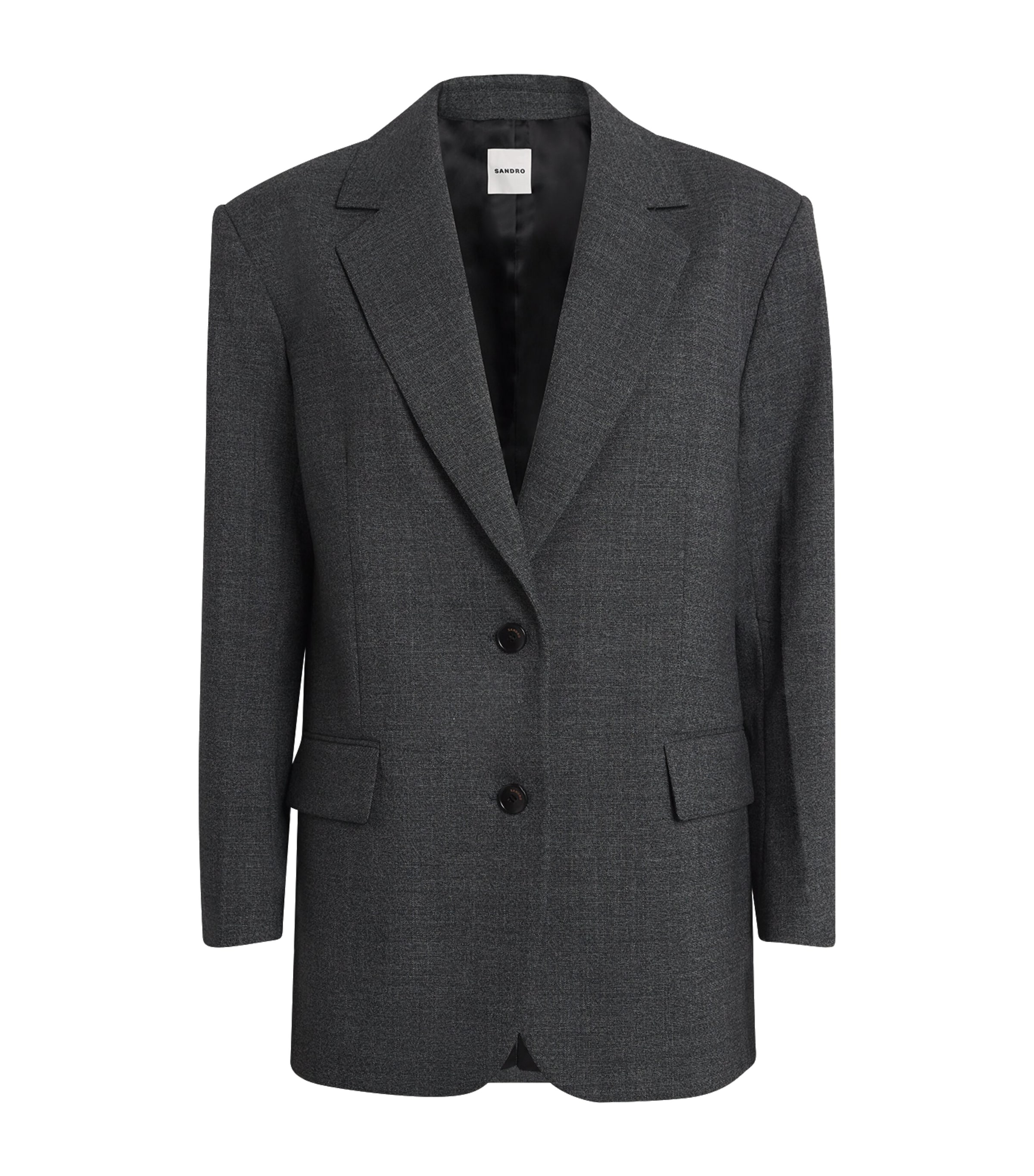 Sandro Boxy Single-breasted Blazer In Black