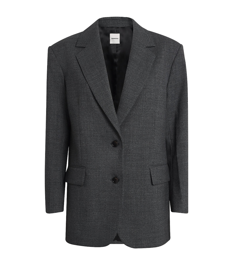 Boxy Single-Breasted Blazer LIGHT GREY Image 1