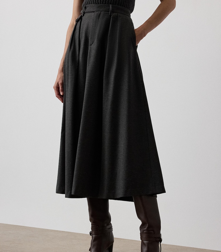 Wool Evilyn Midi Skirt MEDIUM GREY MELANGE Image 2