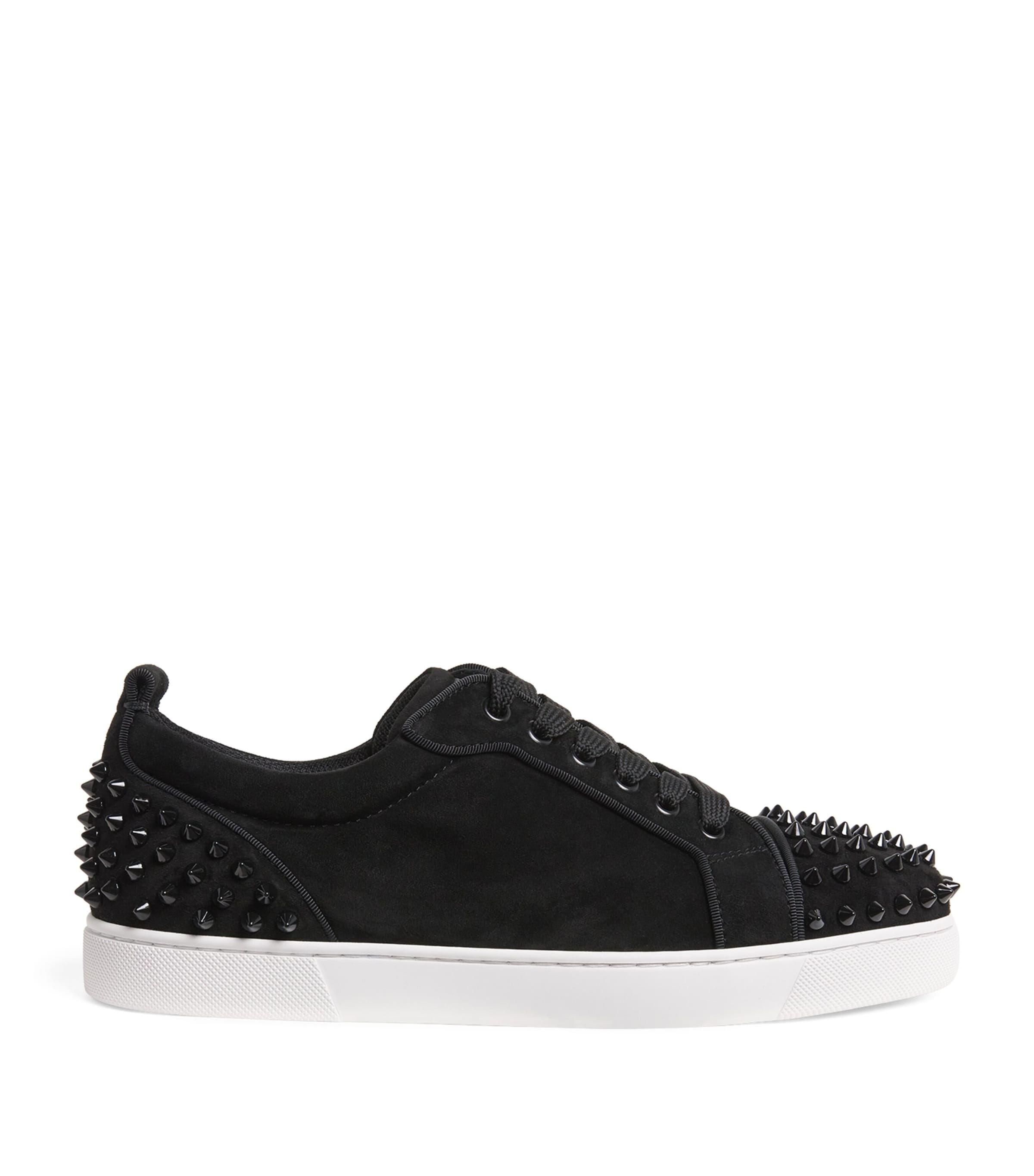 Christian Louboutin Louise Junior Spikes Suede Sneakers In Black