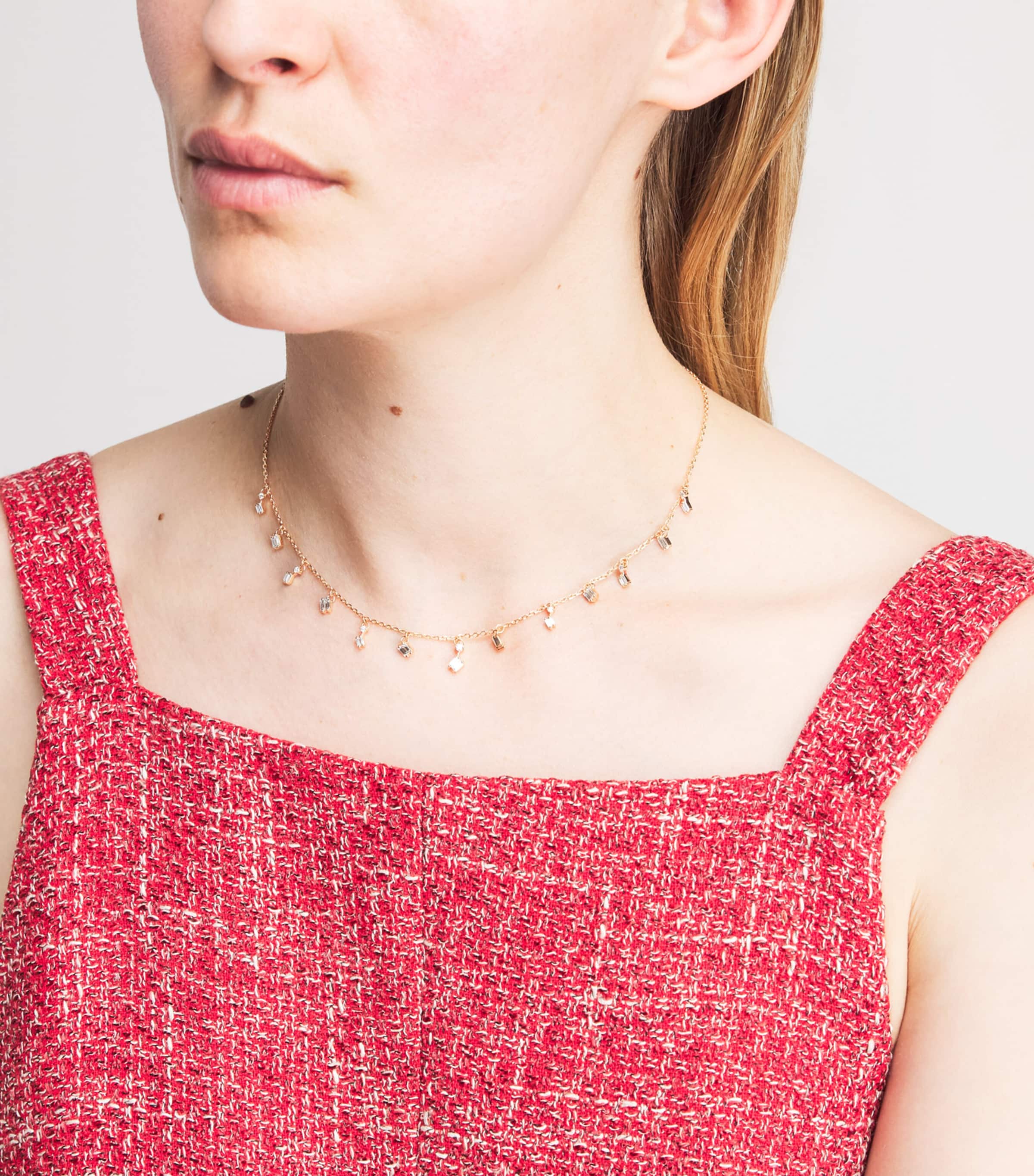 Suzanne Kalan Rose Gold and Diamond Classic Cascade Necklace Rg/wd Image 2