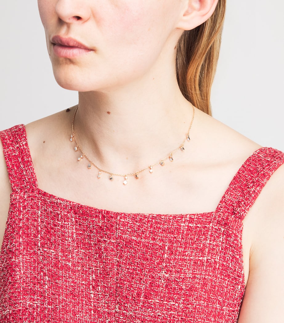 Suzanne Kalan Rose Gold and Diamond Classic Cascade Necklace Rg/wd Image 2