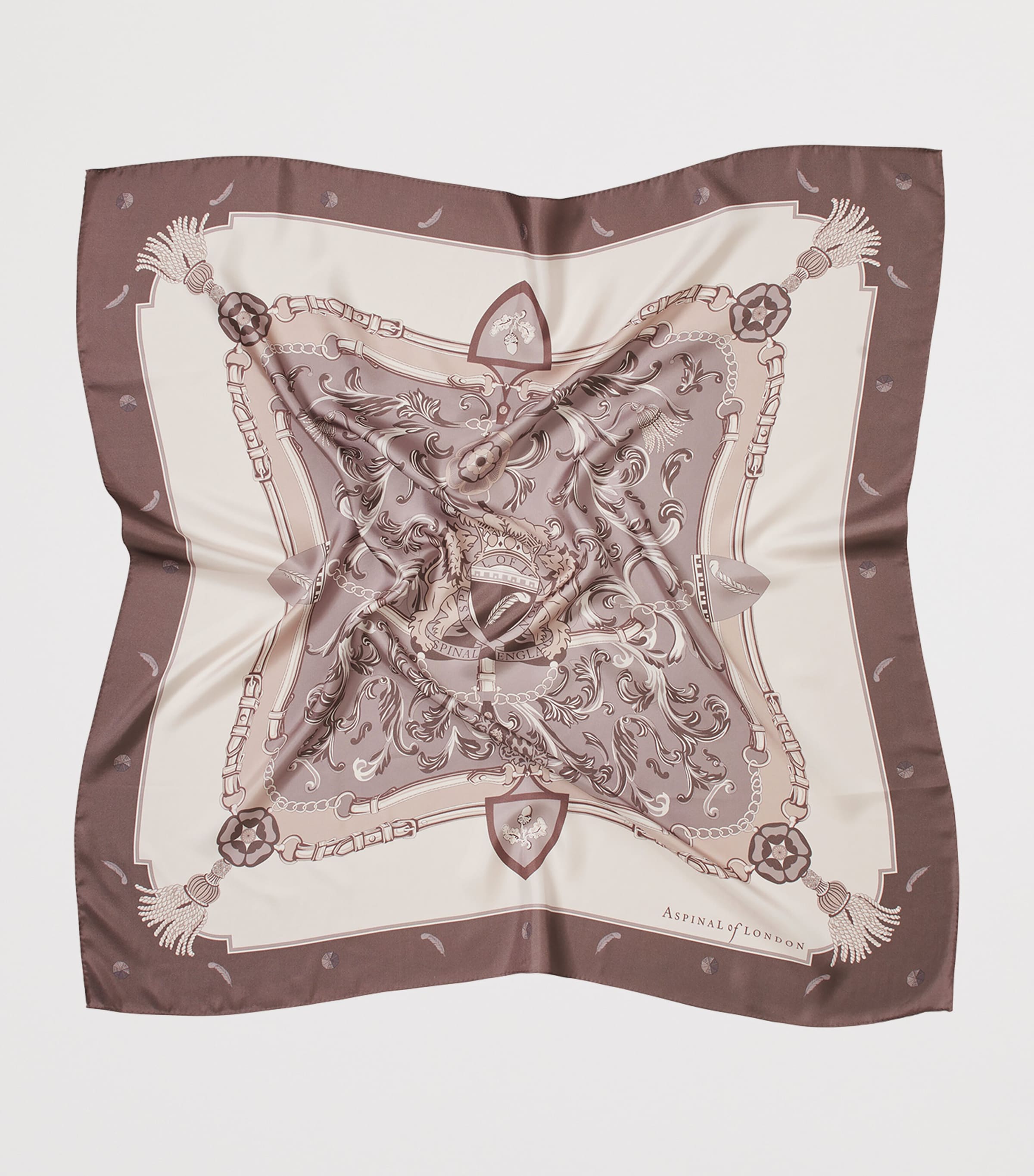 Aspinal Of London Silk Signature Scarf Moleskin Image 2