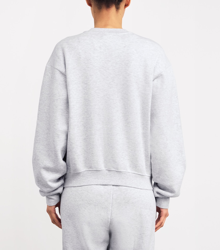 Cotton-Blend Fleece Classic Sweatshirt LIGHT HEATHER GREY Image 4
