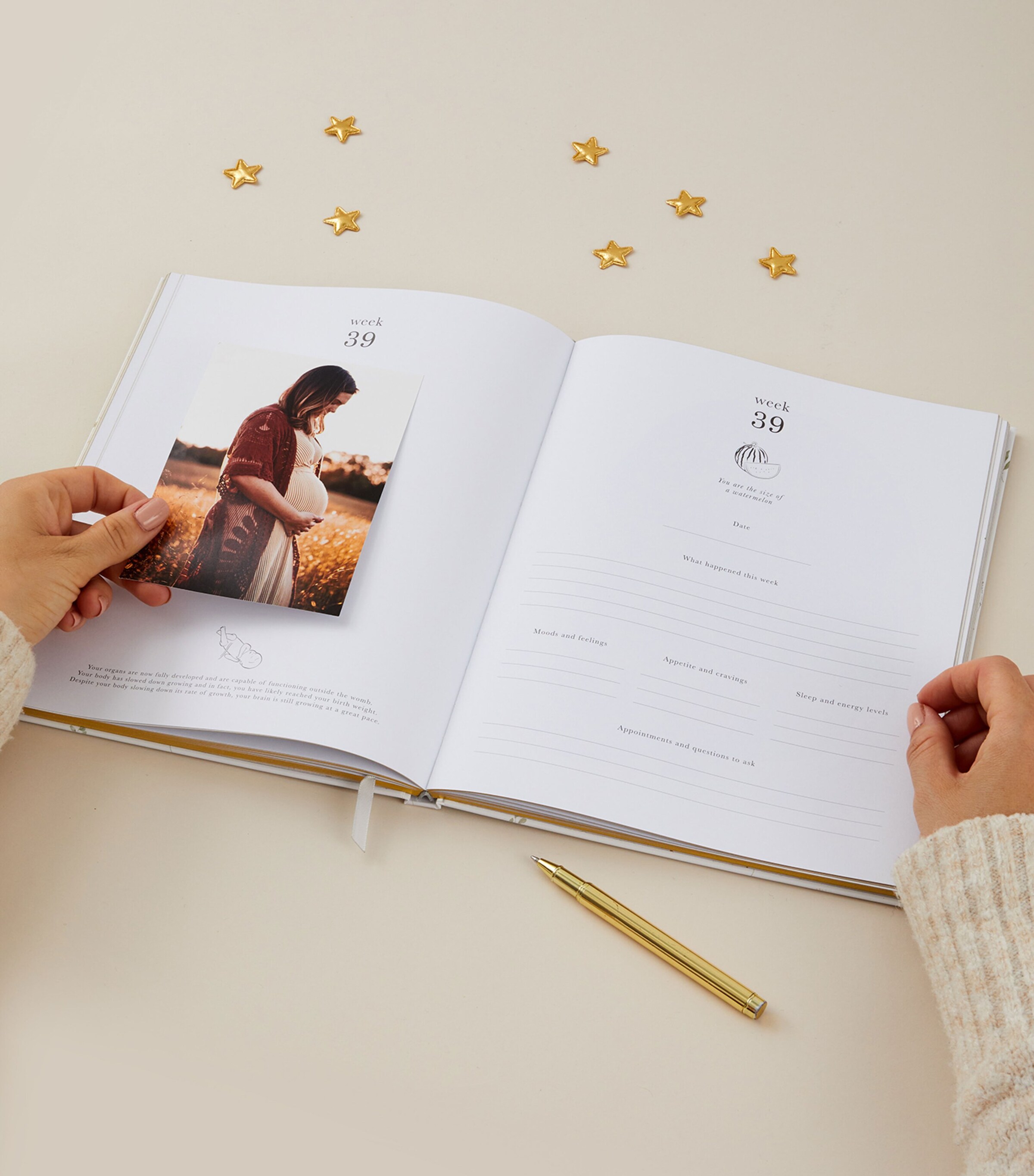 My Pregnancy Journal FLORAL, GOLD Image 7