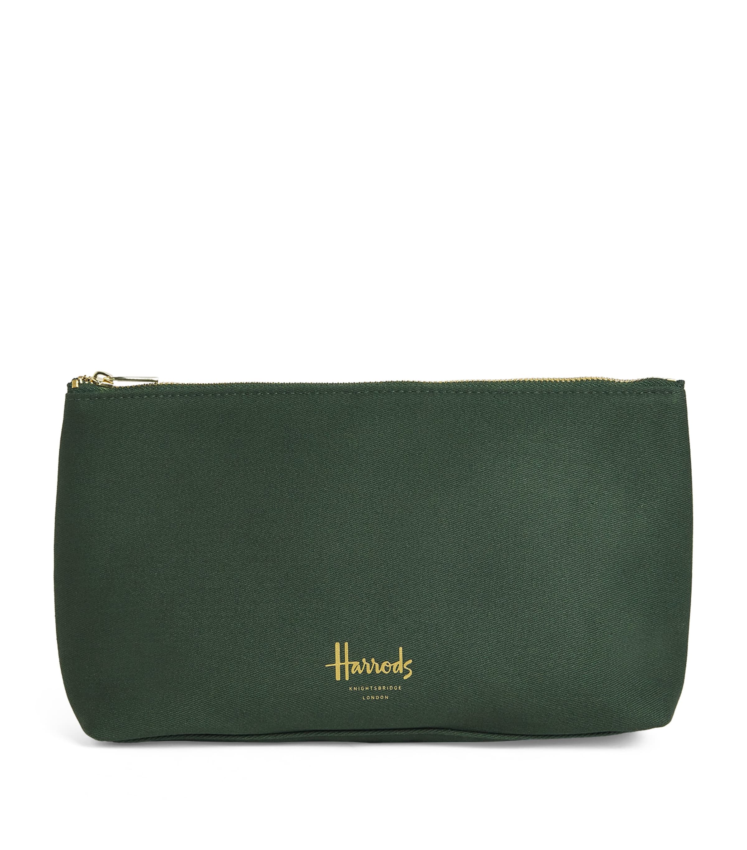 Harrods Zipped Logo Cosmetic Bag Harrods Green Image 1