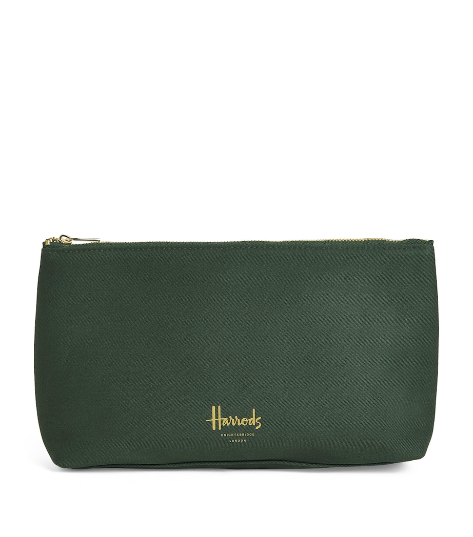 Zipped Logo Cosmetic Bag HARRODS GREEN Image 1