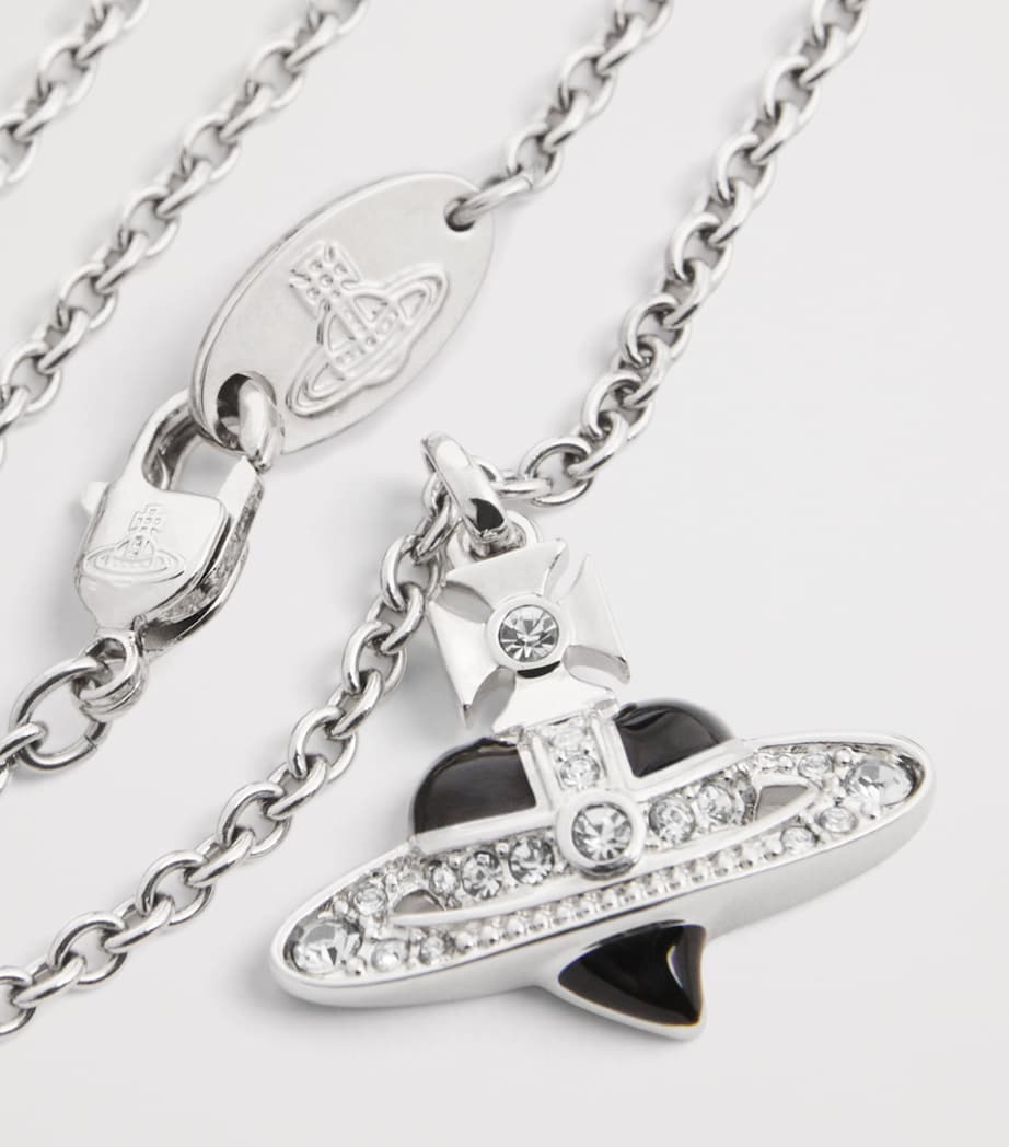 Vivienne Westwood Diamante Heart Necklace Ruthenium/pltnm Image 4
