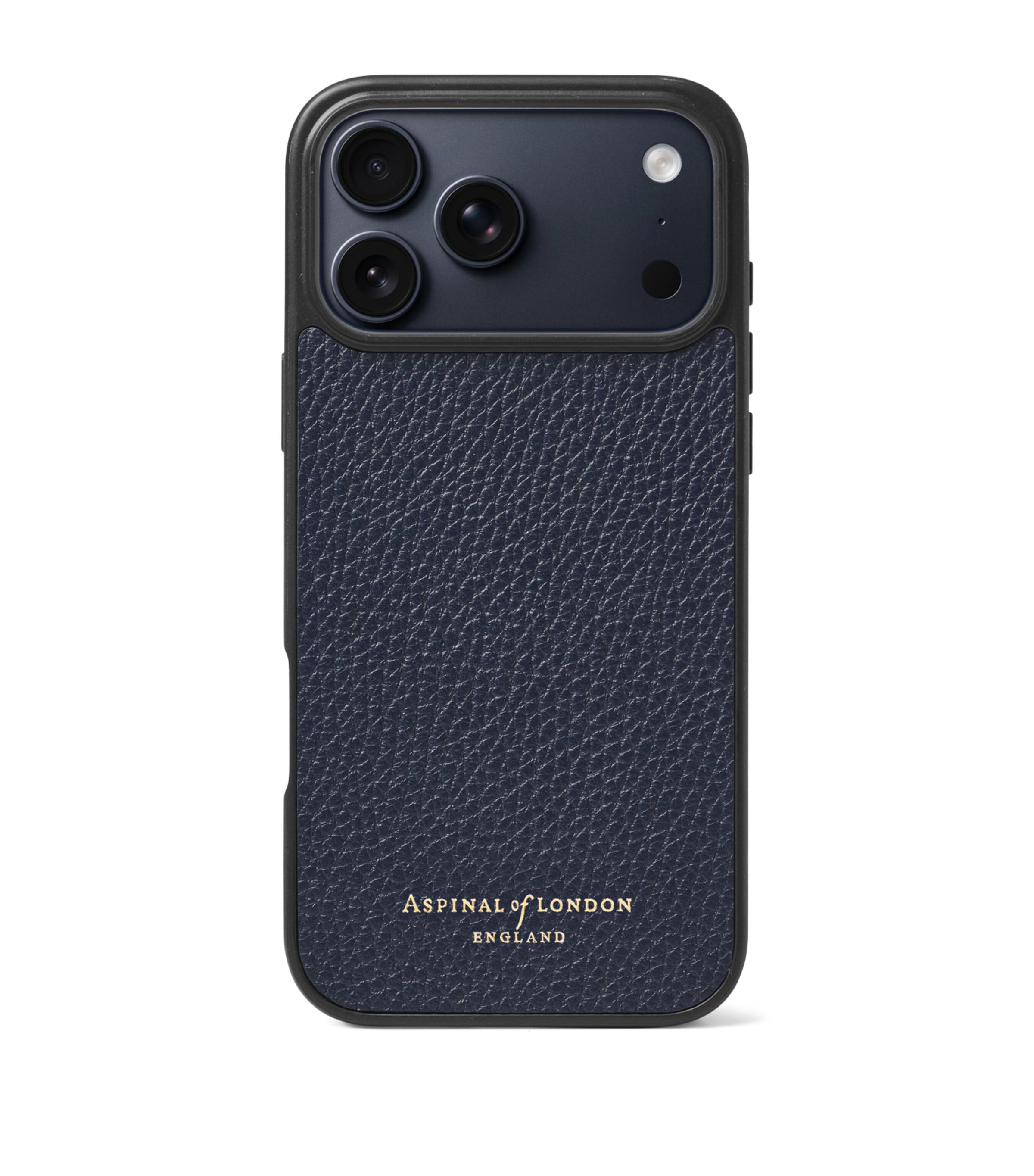 Grained Leather iPhone 17 Pro Case NAVY Image 1