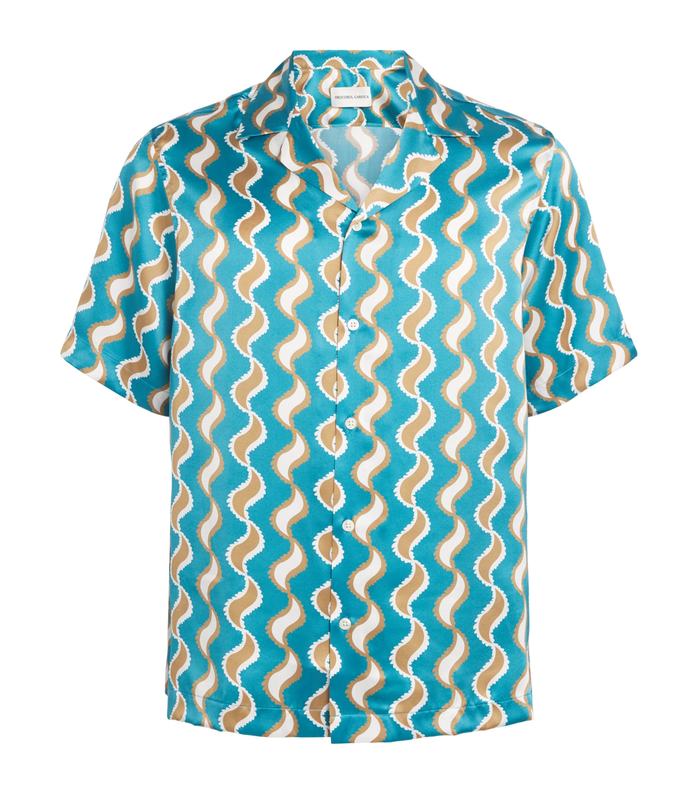 Frescobol Carioca Silk Printed Roberto Shirt Teal