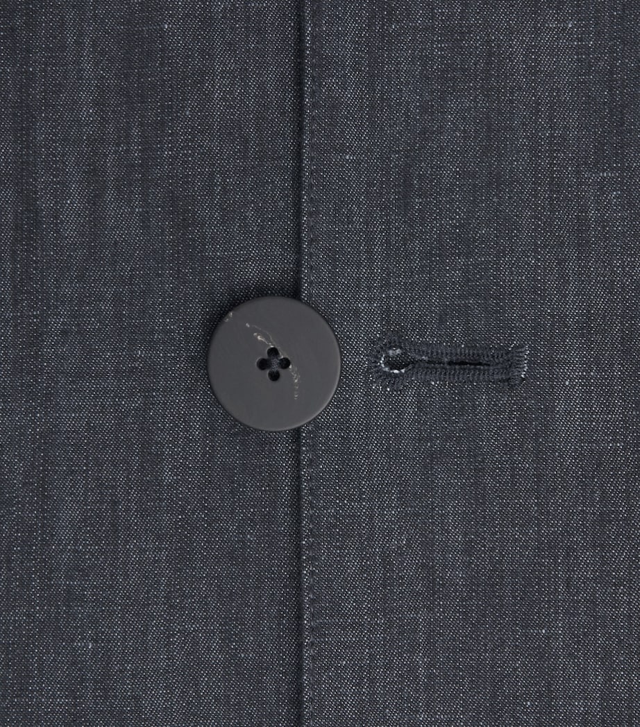 Studio Nicholson Mens Cotton-Linen Nopi Jacket Indigo Image 6