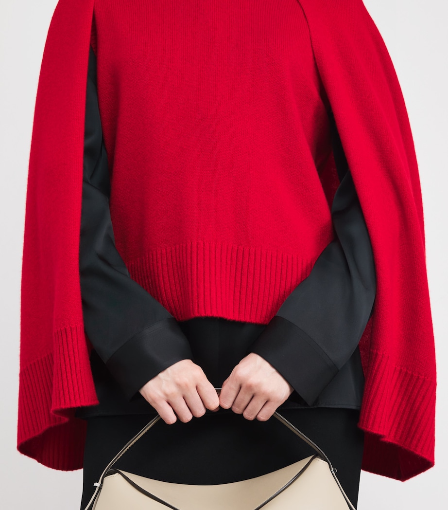 Cashmere Cape Sweater 344 POPPY Image 6