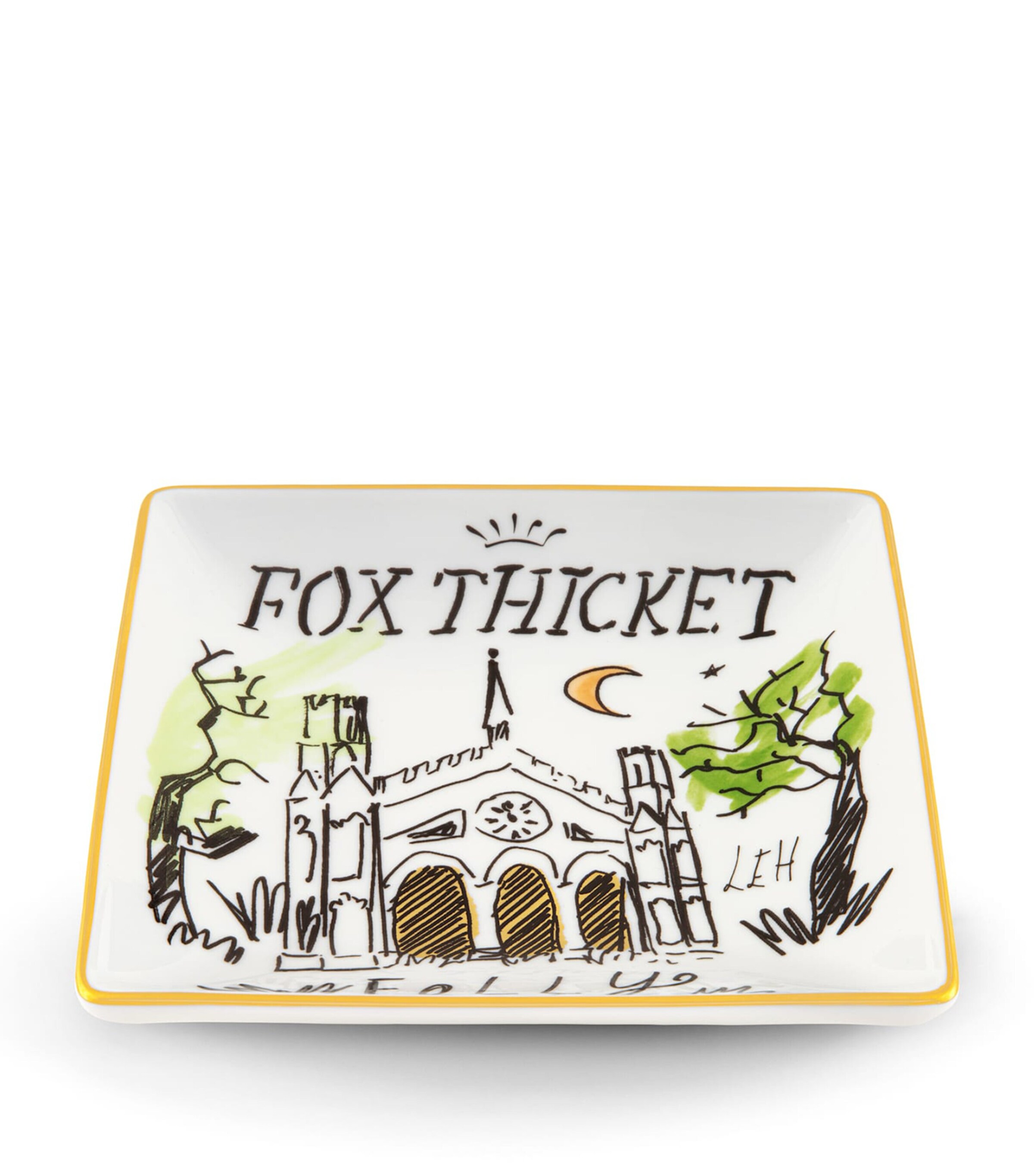 GINORI 1735 x Luke Edward Hall Fox Thicket Folly Decorative Tray (13.5cm) Image 4