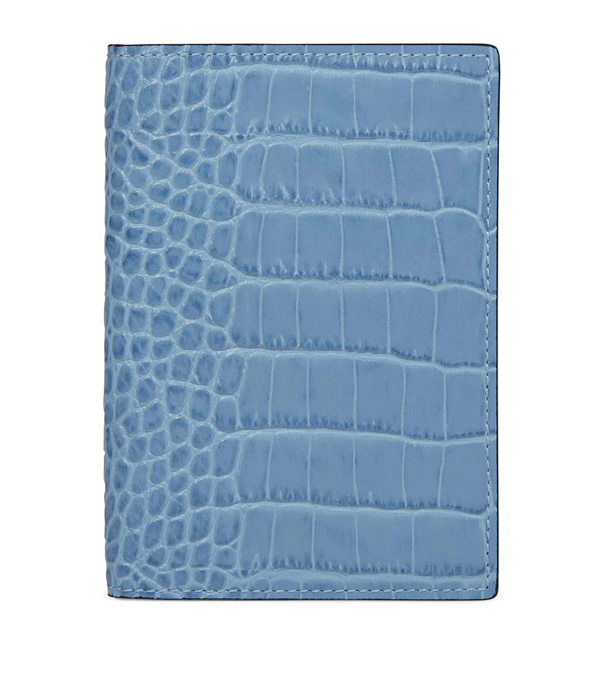 Smythson Leather Mara Passport Cover Nile Blue Image 1