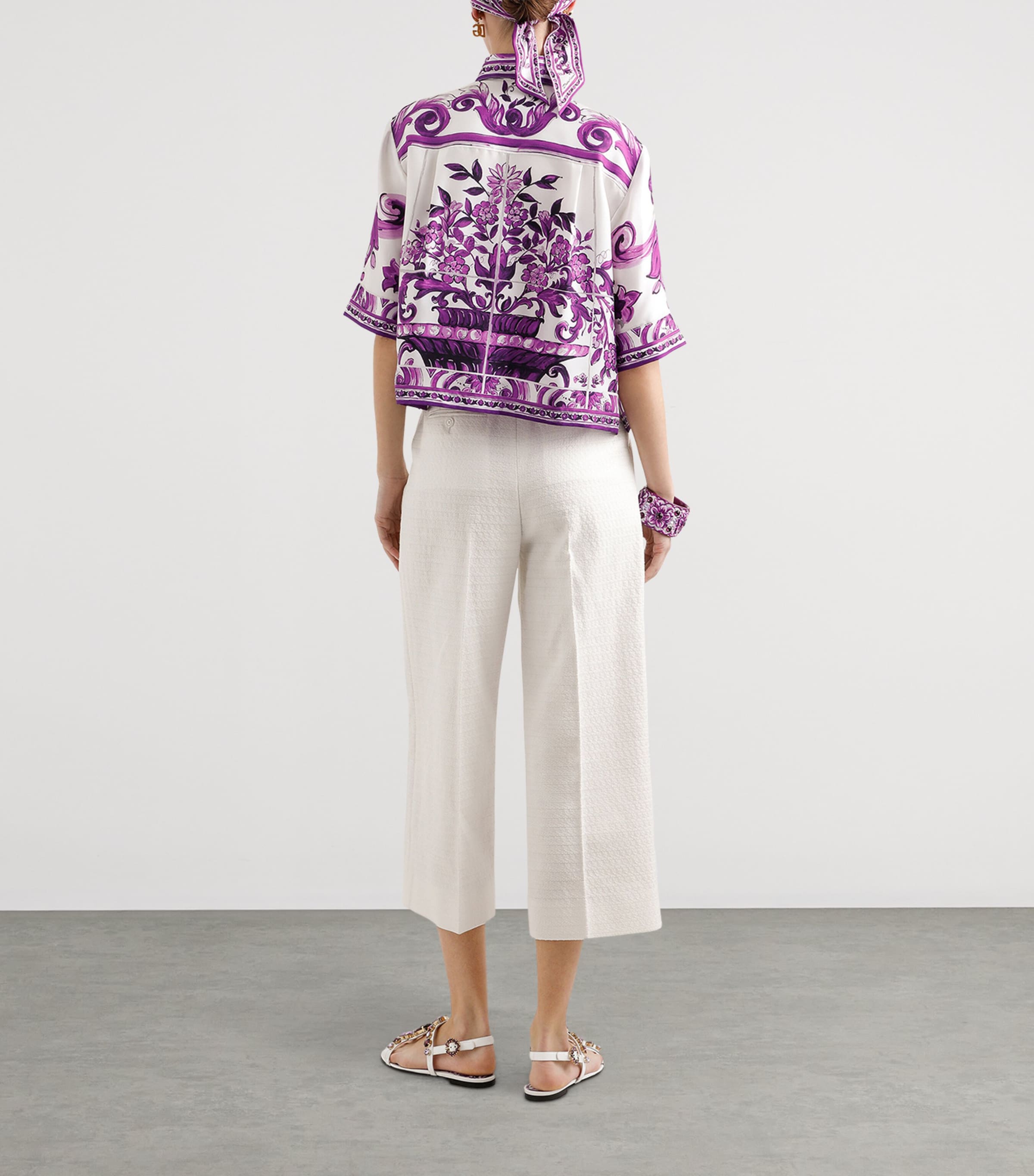 Silk Printed Shirt MIX MAIOLICA VIOLA Image 3