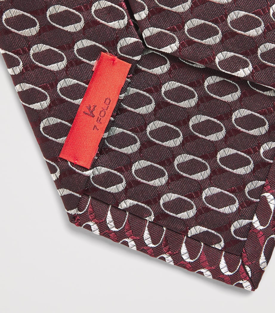 Isaia Silk Geometric Jacquard Tie Image 3