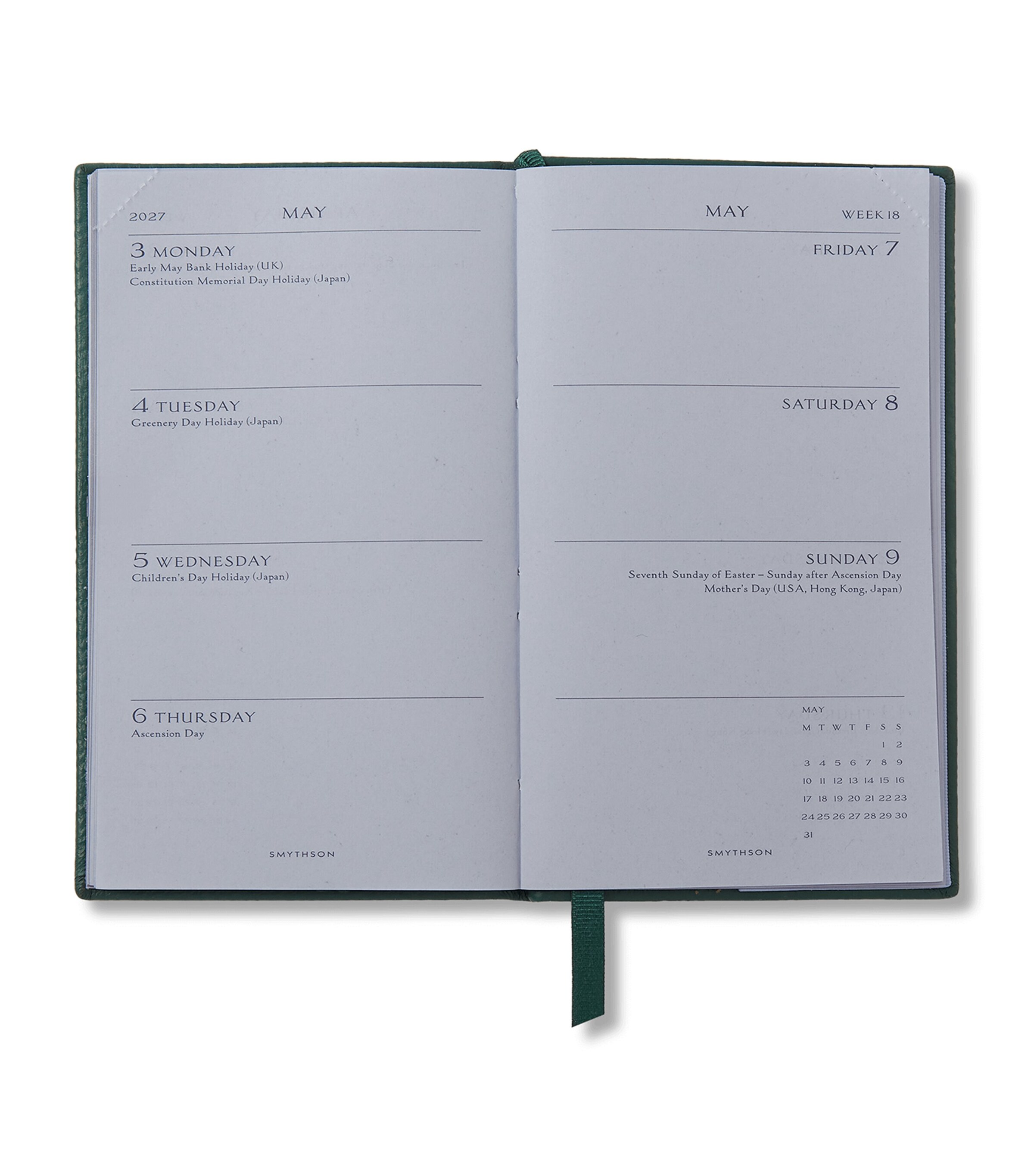 Smythson Leather Panama 2026/27 Diary F Green Image 2