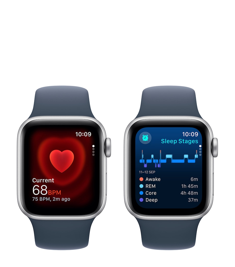 Apple Watch SE 2023 –  Silver with Storm Blue Sport Band, 40mm, Small/Medium SILVER Image 2