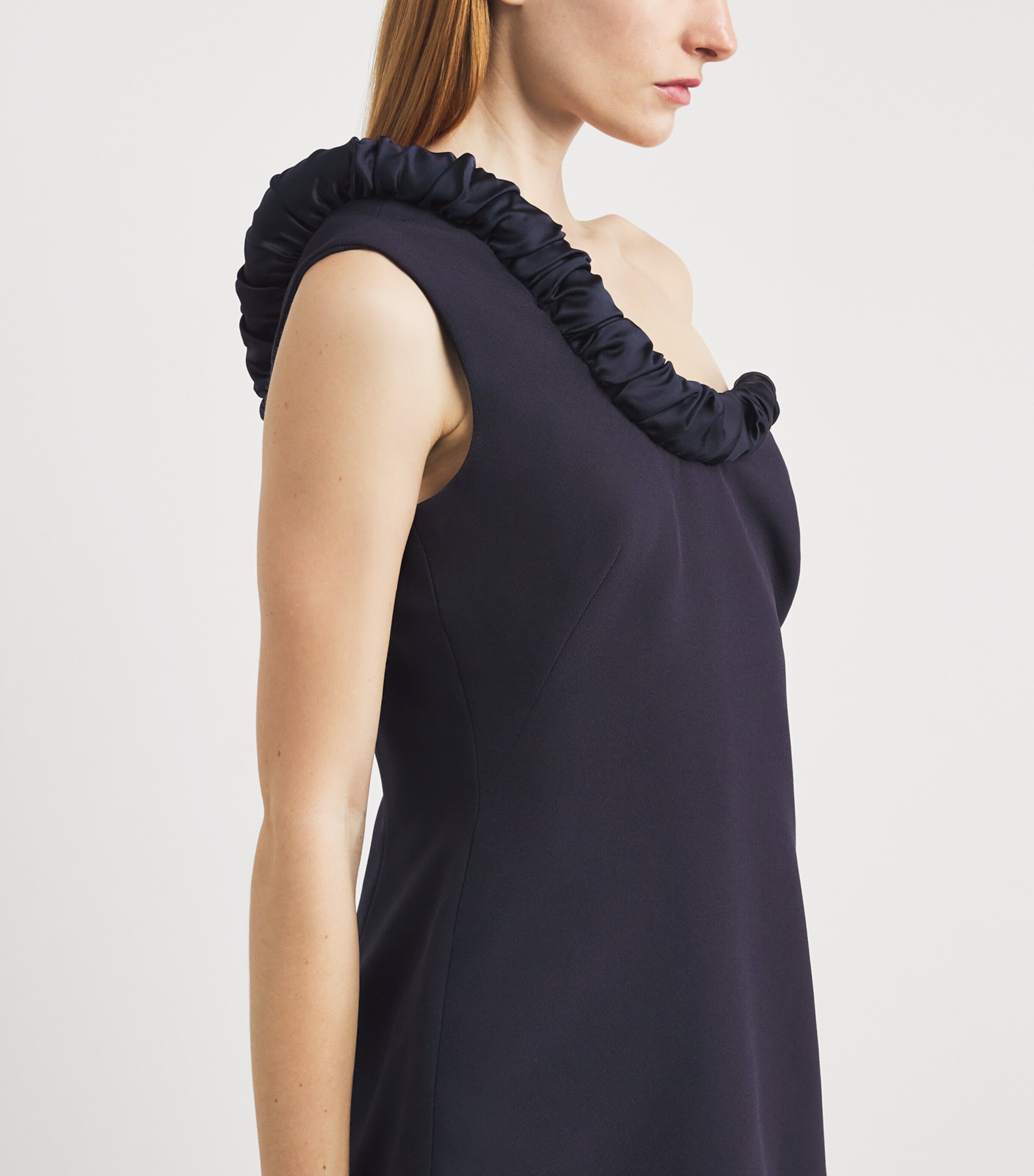Safiyaa Womens Crepe Ruffled Kira Mini Dress Midnight Navy Image 4