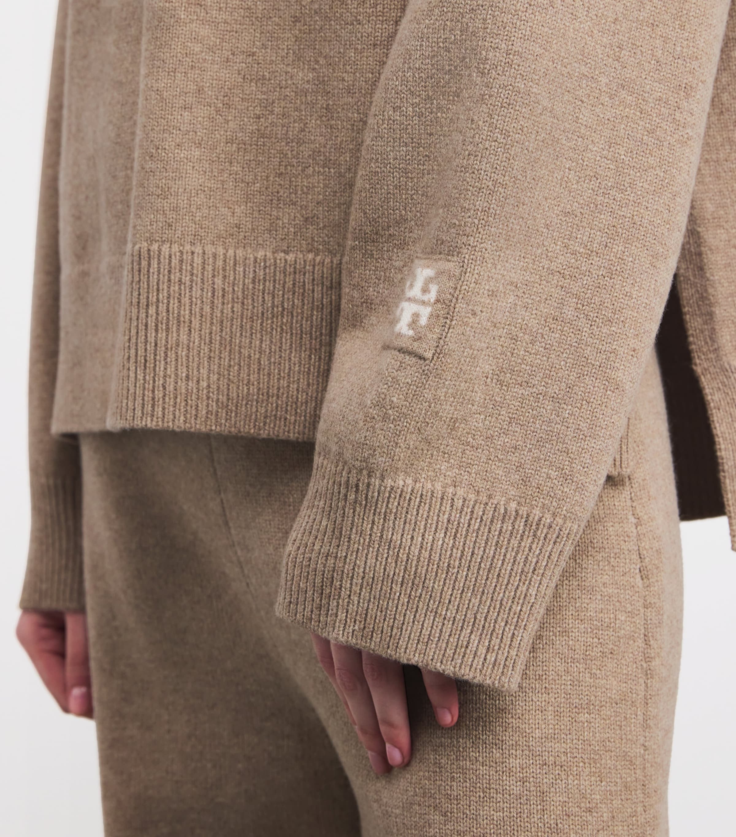 Merino Wool High-Neck Sweater 296 MELANGE OATMEAL Image 6