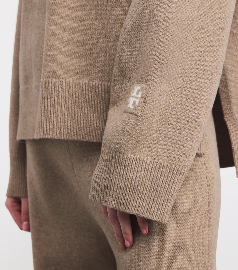 Merino Wool High-Neck Sweater 296 MELANGE OATMEAL Image 6