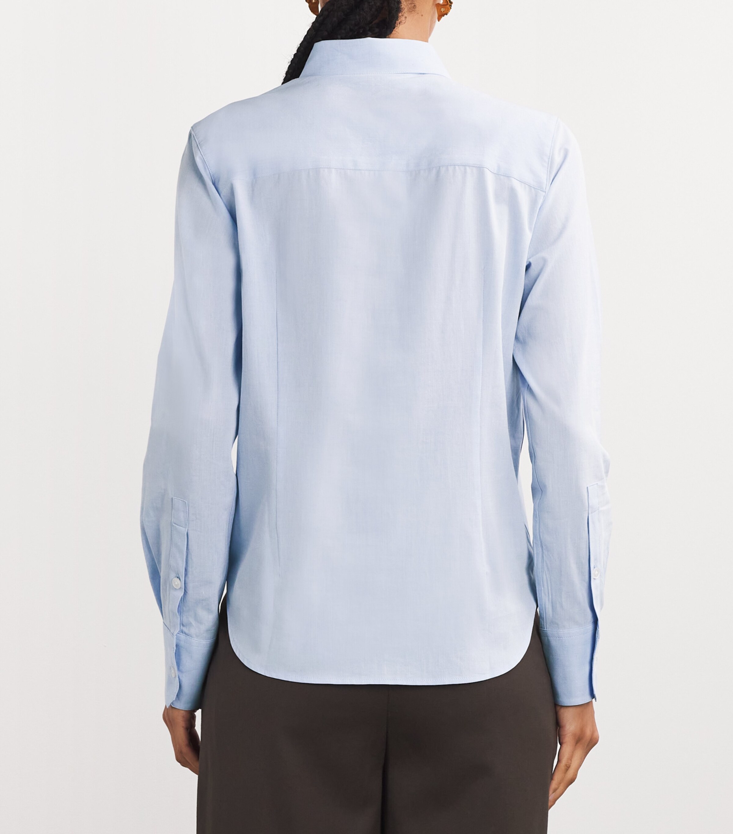 ME+EM Womens Cotton Travel Layering Shirt Chambray Image 4