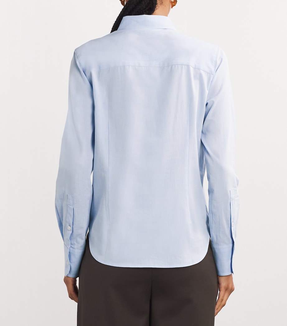 ME+EM Womens Cotton Travel Layering Shirt Chambray Image 4