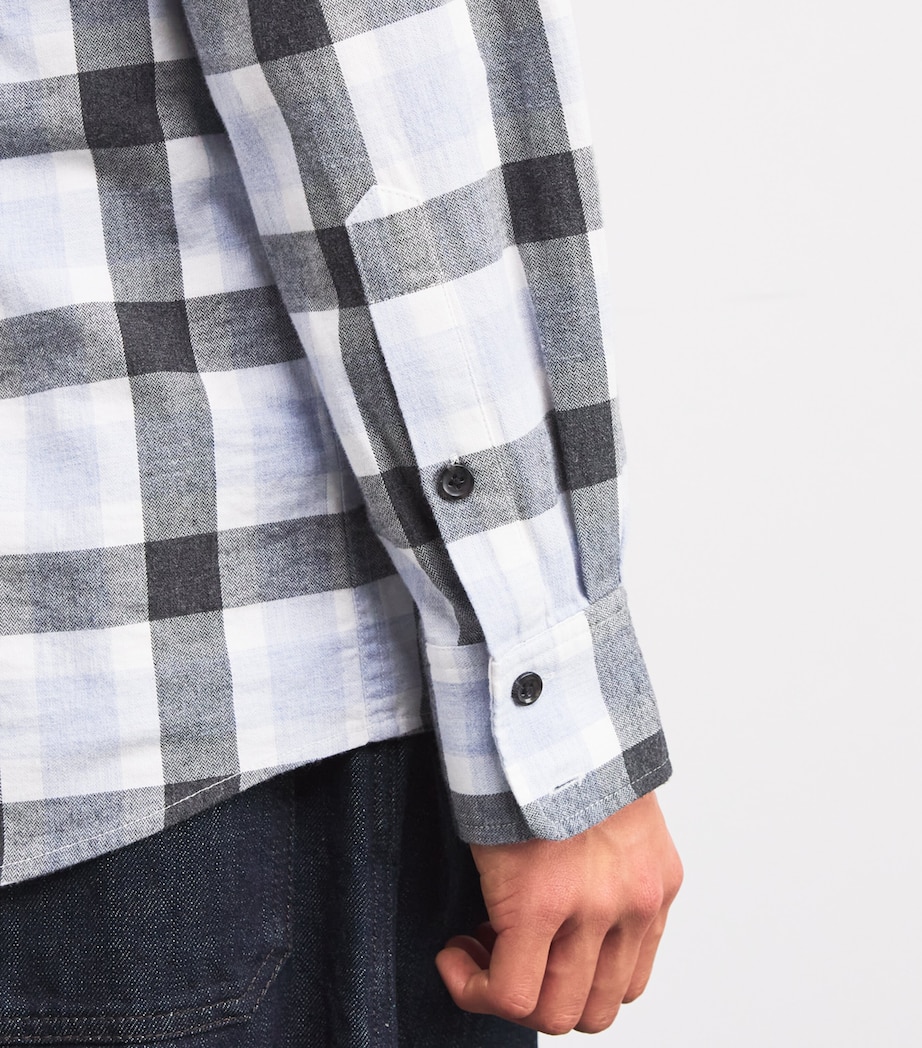 7 For All Mankind Mens Check Print Shirt Grey Image 6