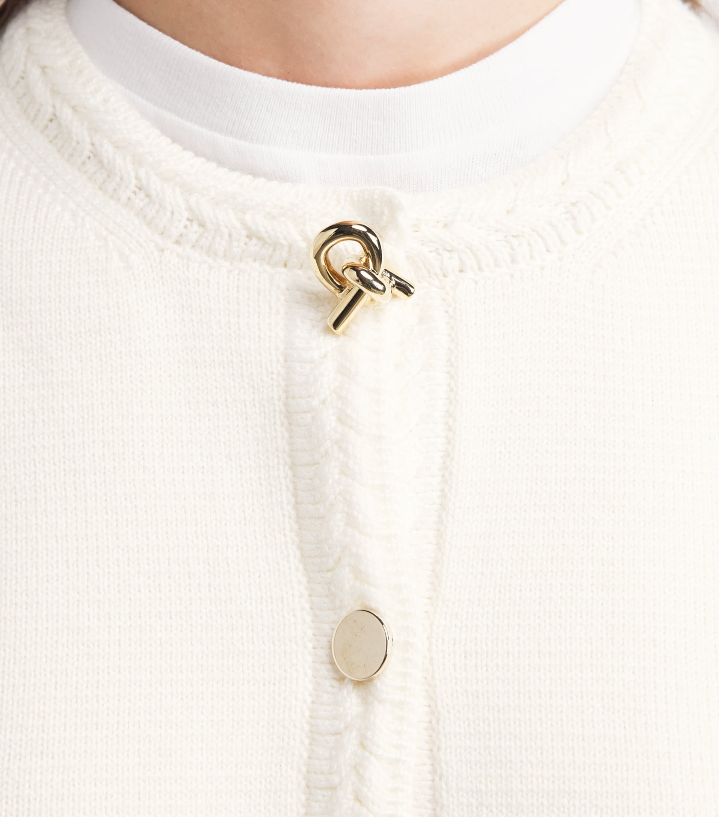 Fabiana Filippi Womens Merino Wool Cardigan Rafia Image 3