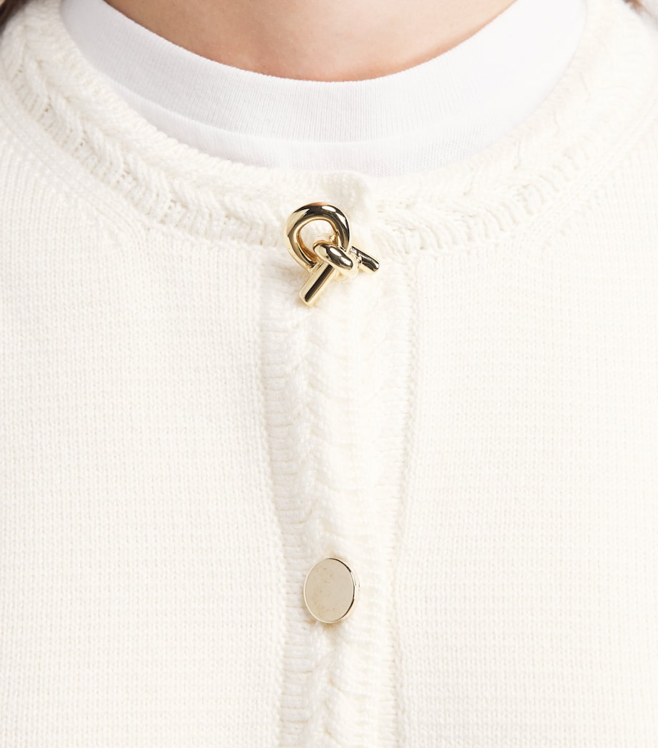 Fabiana Filippi Womens Merino Wool Cardigan Rafia Image 3