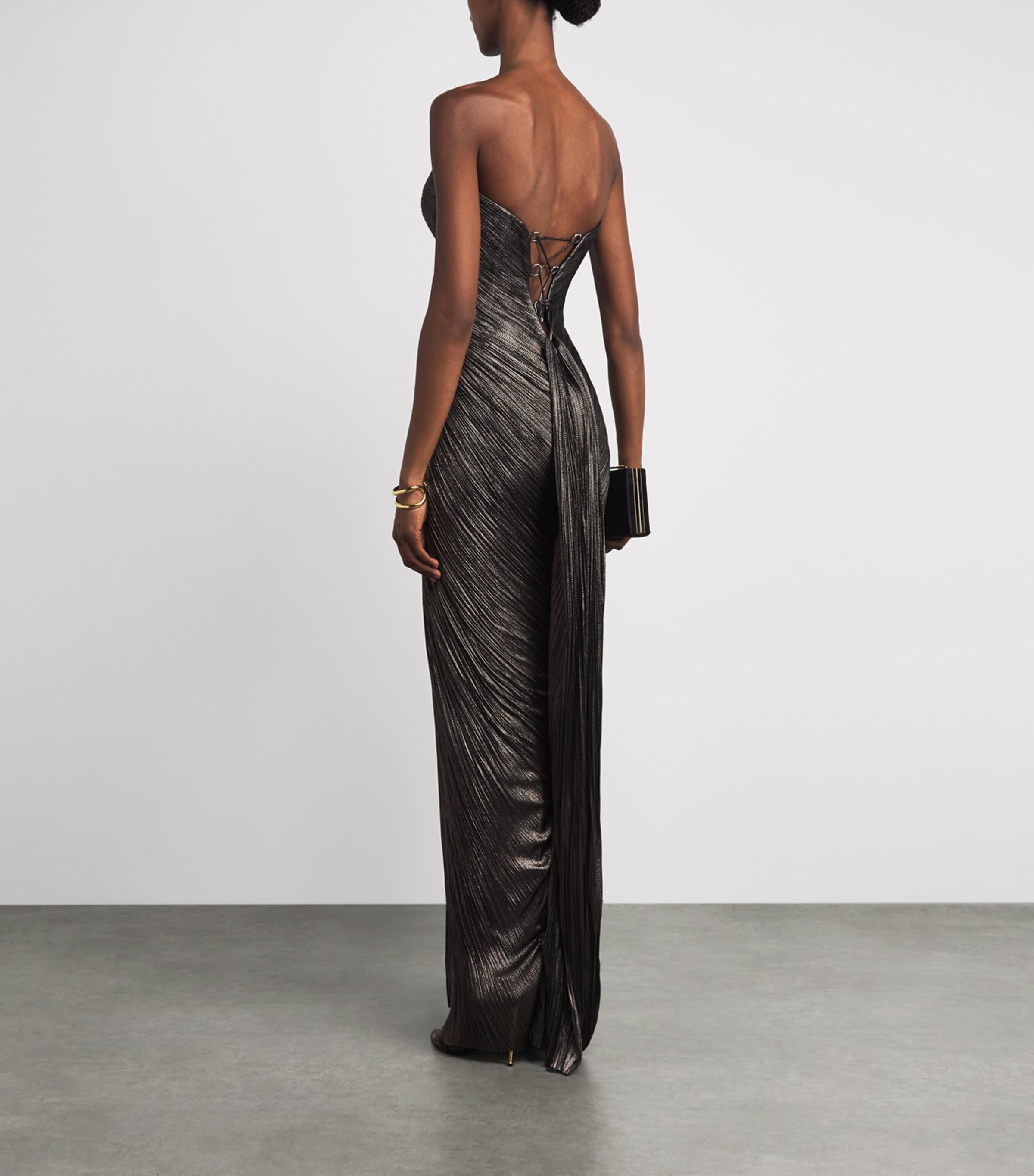 Maria Lucia Hohan Womens Silk Nadira Bustier Gown Incense Image 4