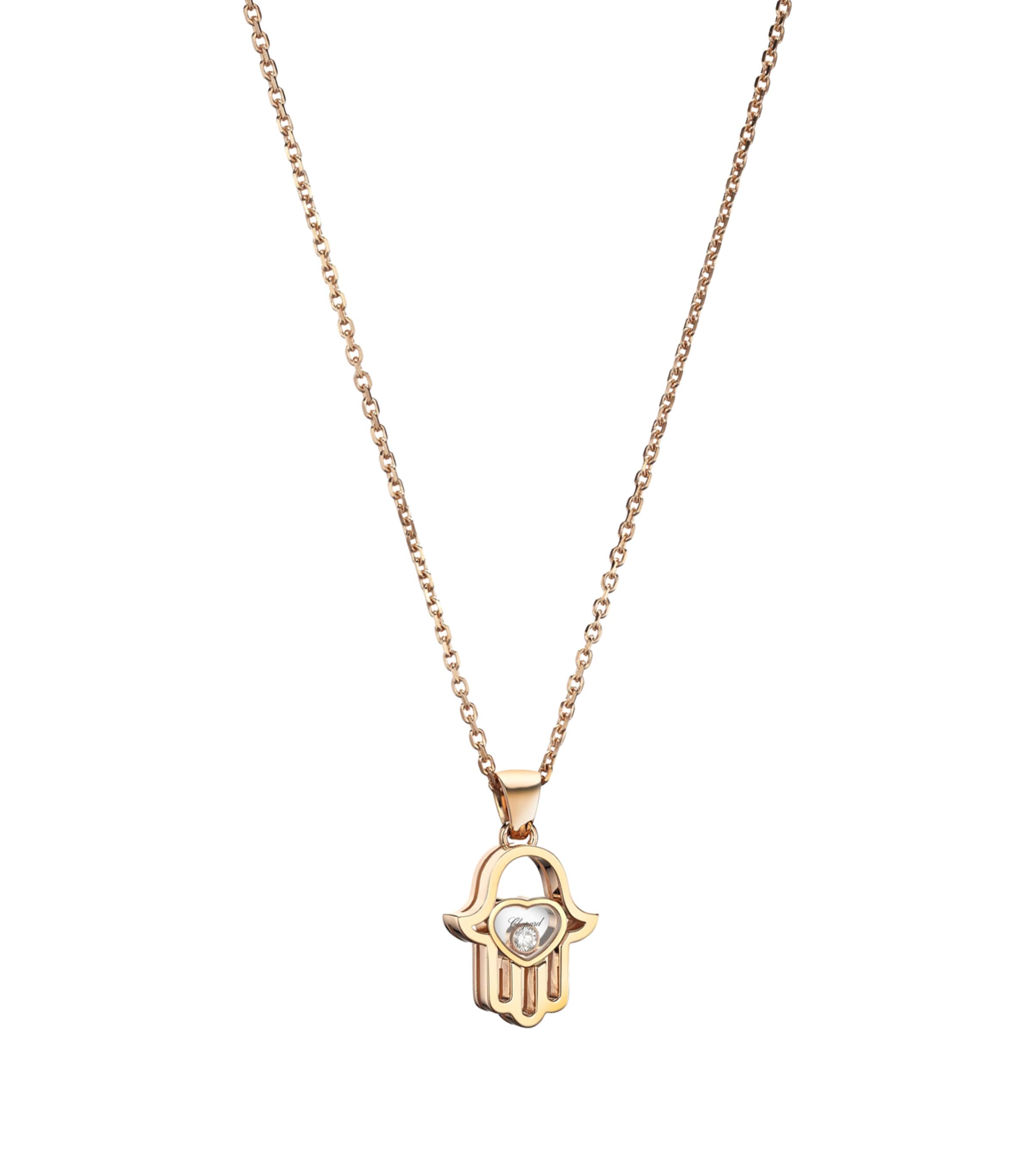 Rose Gold and Diamond Good Luck Necklace 18K ROSE GOLD Image 2